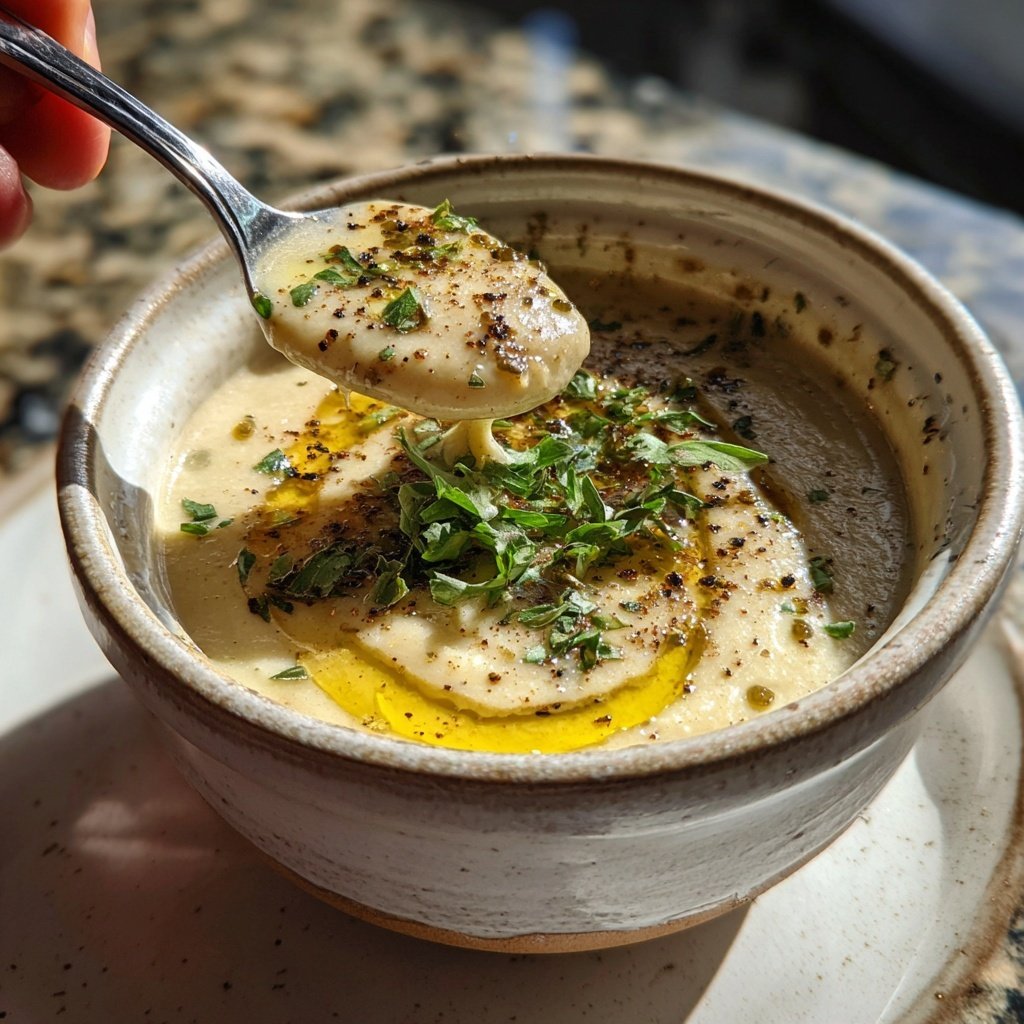 Cremige Blumenkohlsuppe mit Muskat