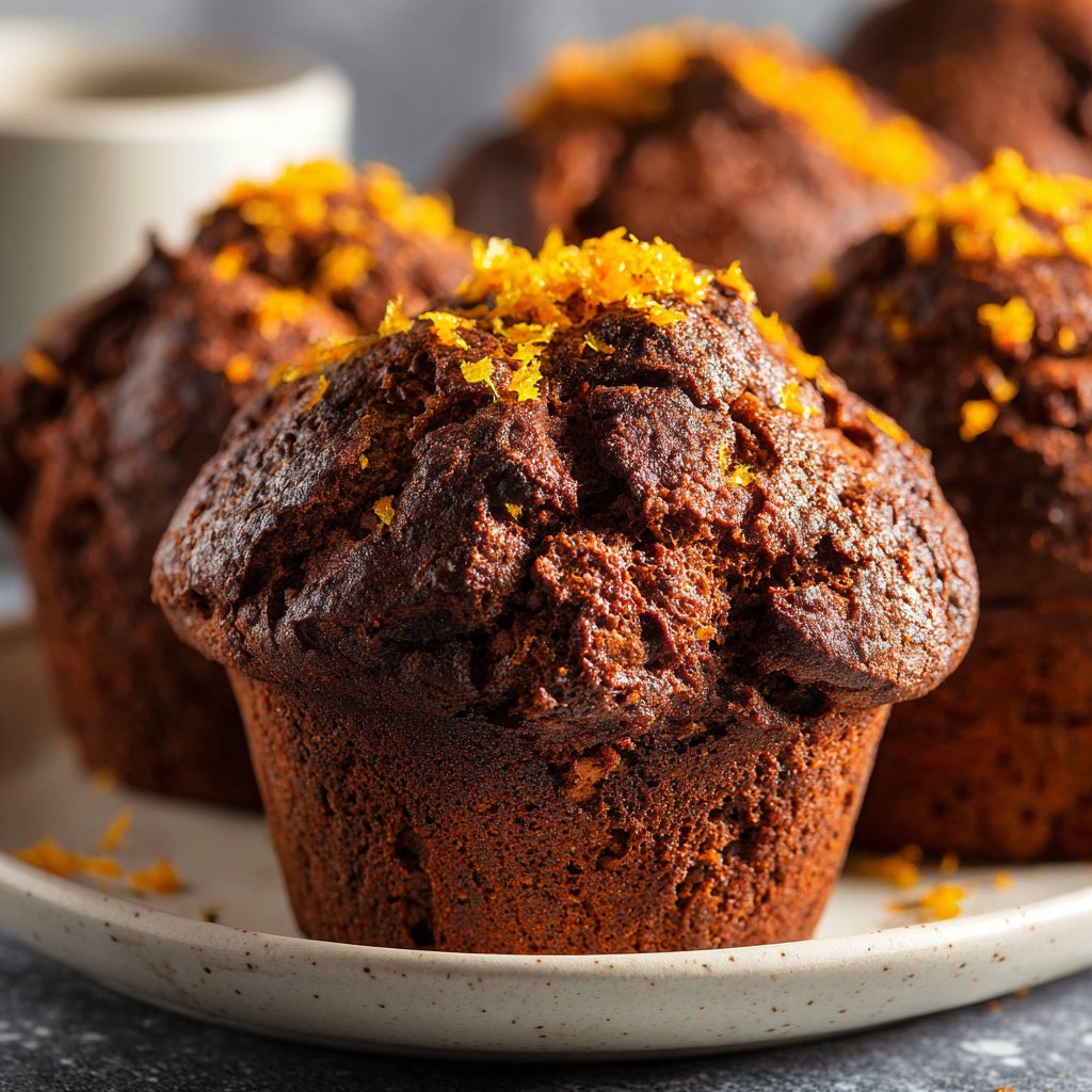 Muffins mit Kakao und Orange