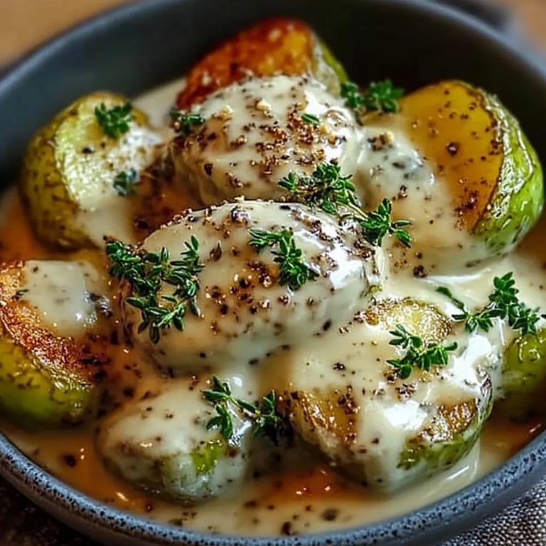 Rosenkohl in Frischkäse-Senfsauce