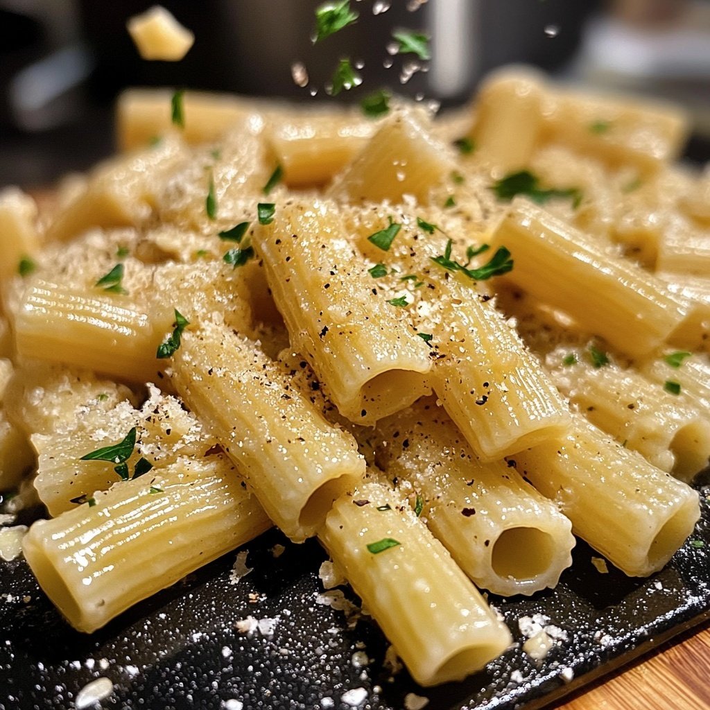 Rigatoni mit Olivenöl und Knoblauch