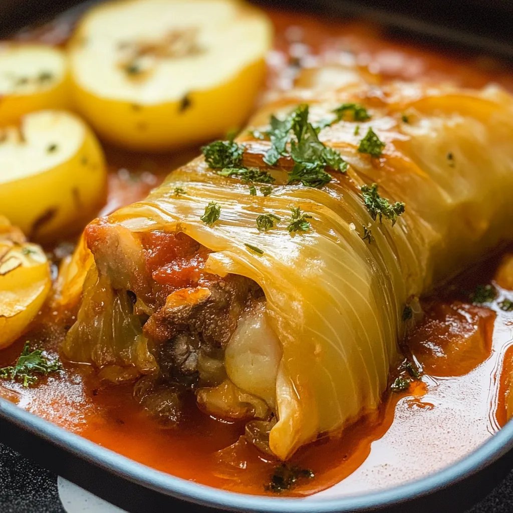 Wirsingrouladen mit Hackfleischfüllung