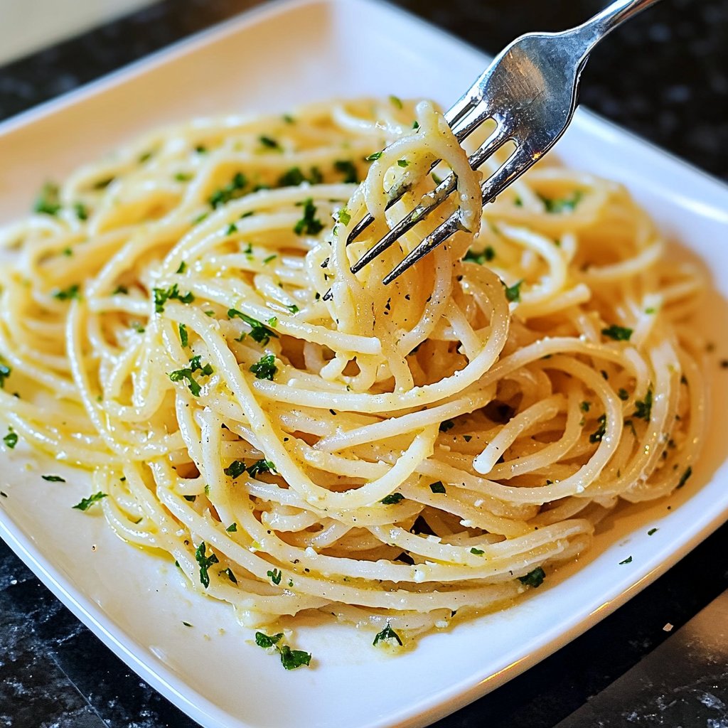 Spaghetti mit Zitronen-Knoblauch-Öl