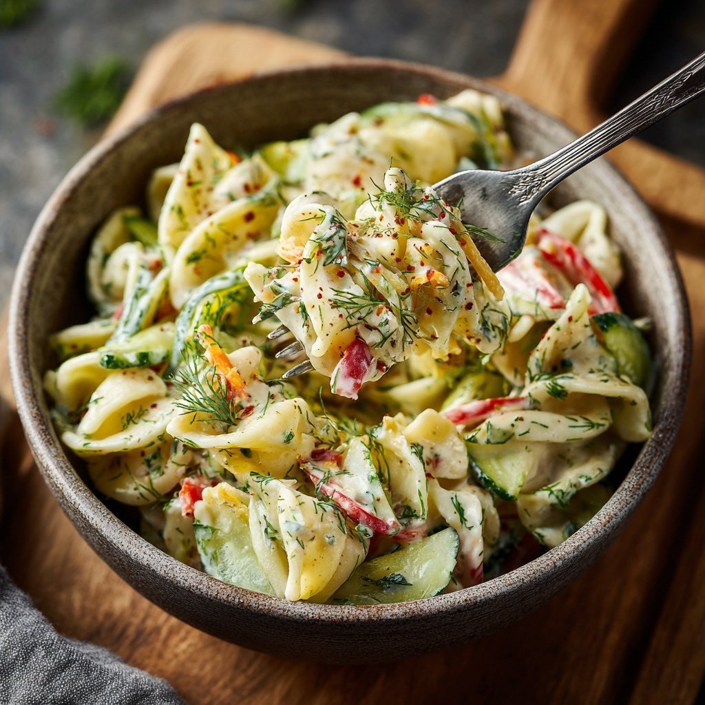 Nudelsalat Mit Gurke Und Dill