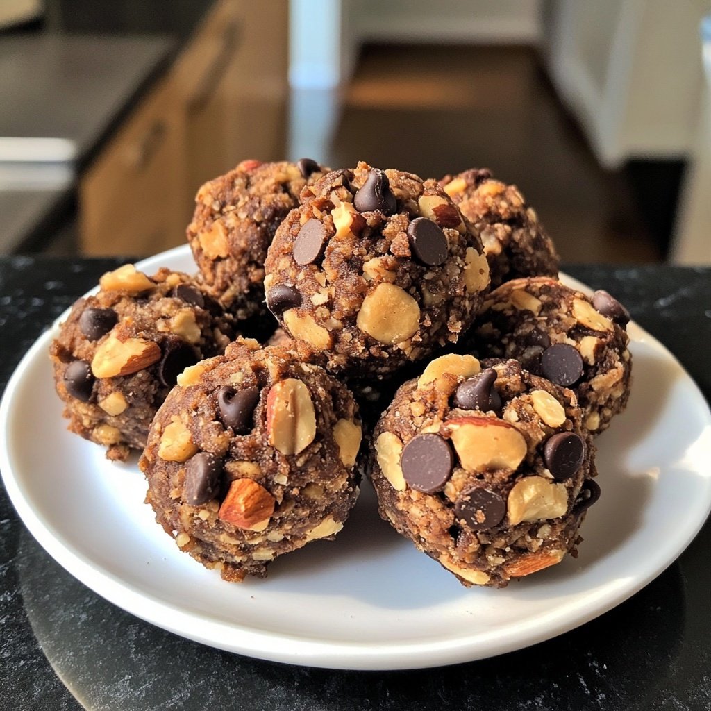 Einfache No-Bake Protein-Bites mit Brownie-Geschmack