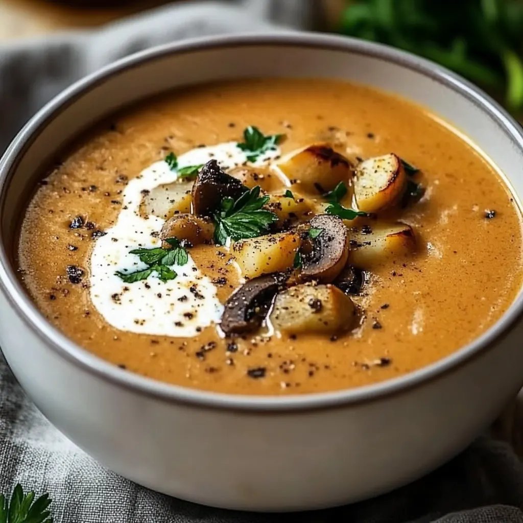 Cremige ungarische Pilzsuppe